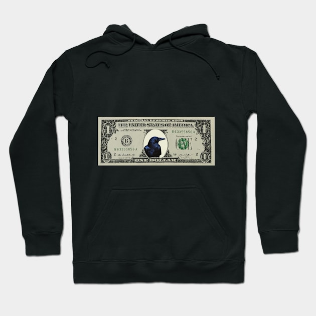 One Dollar Bill Raven Hoodie by Move-Art